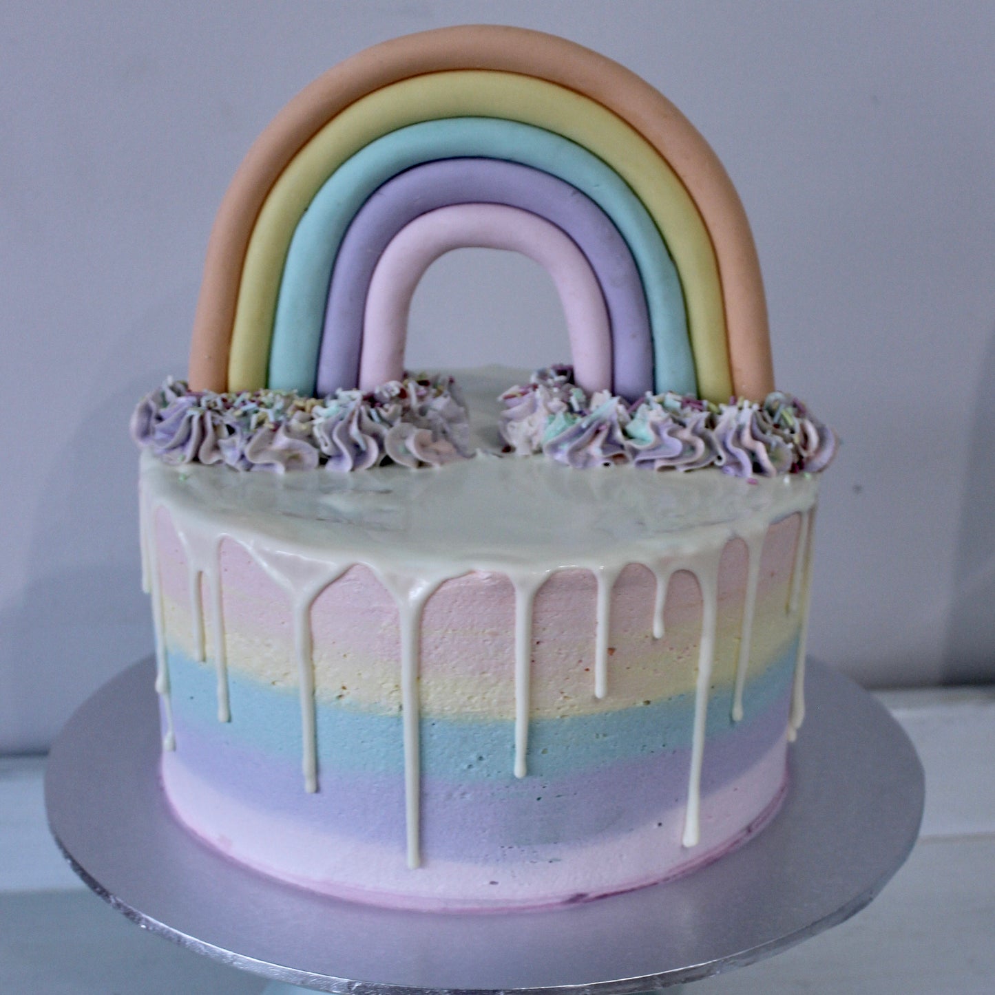Rainbow confetti cake