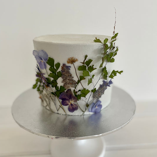 1 Tier Pressed Flower Cake