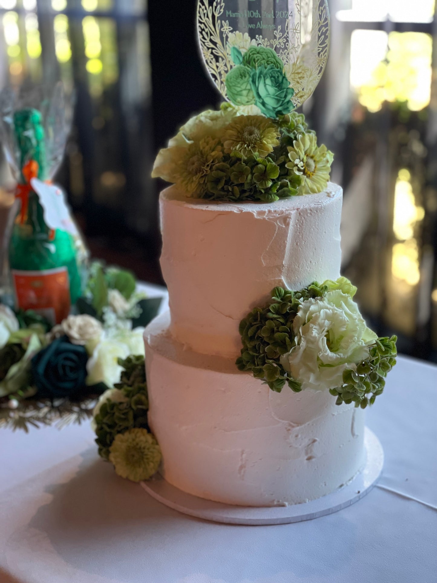 2 Tier Buttercream with Scatted flowers