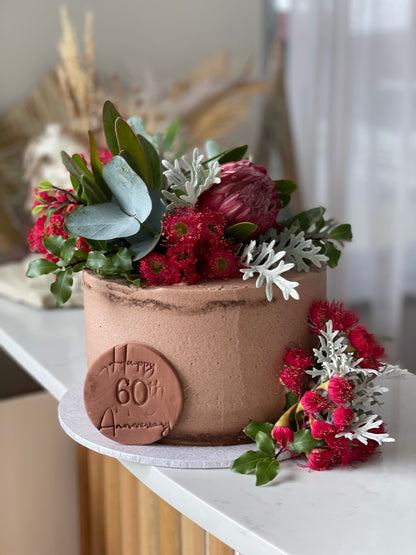 1 Tier Semi-Naked with Flowers
