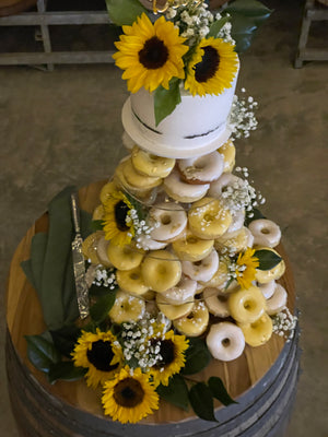 Donut Tower with Cake