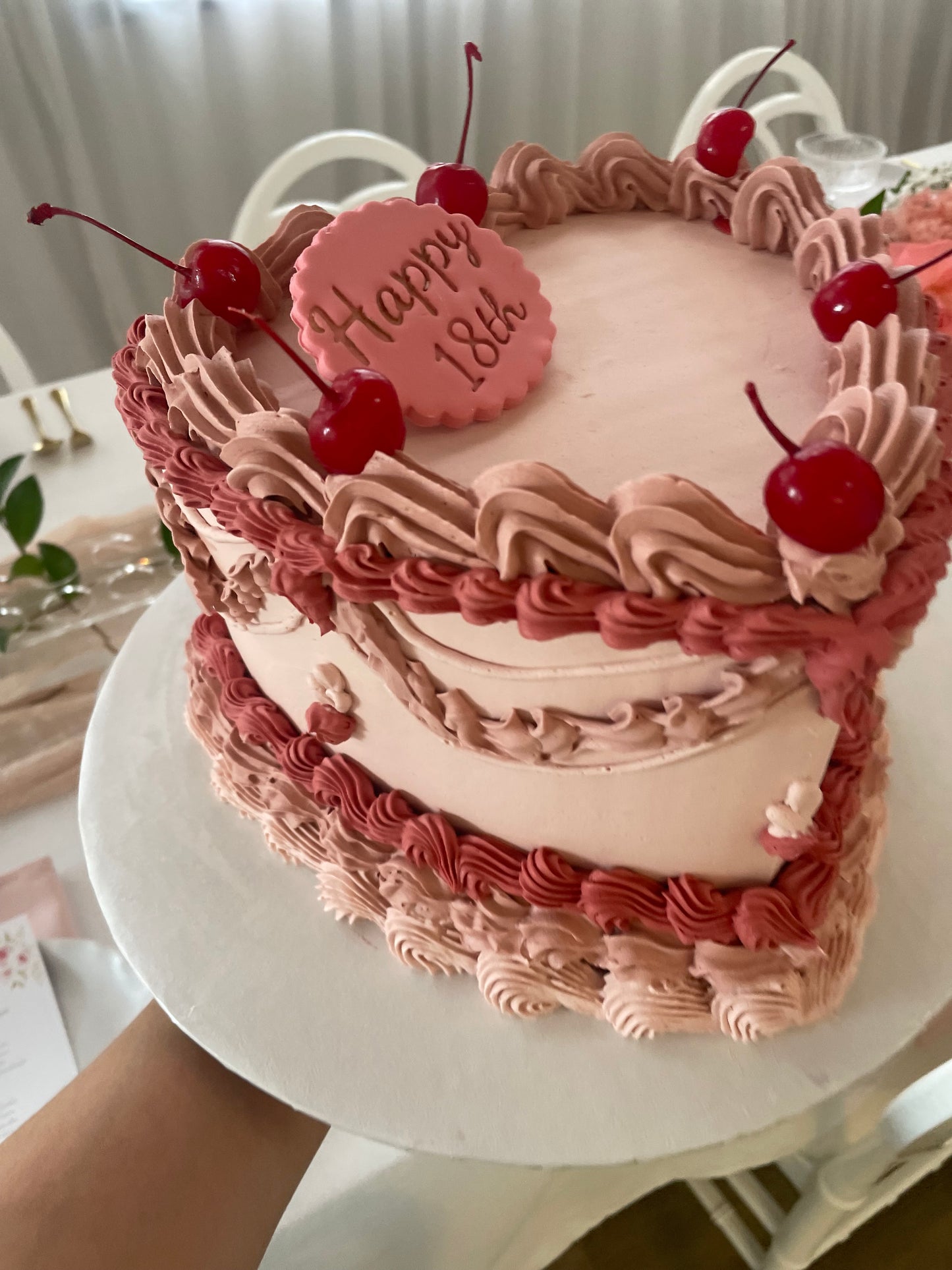 Vintage Heart Frill Cake