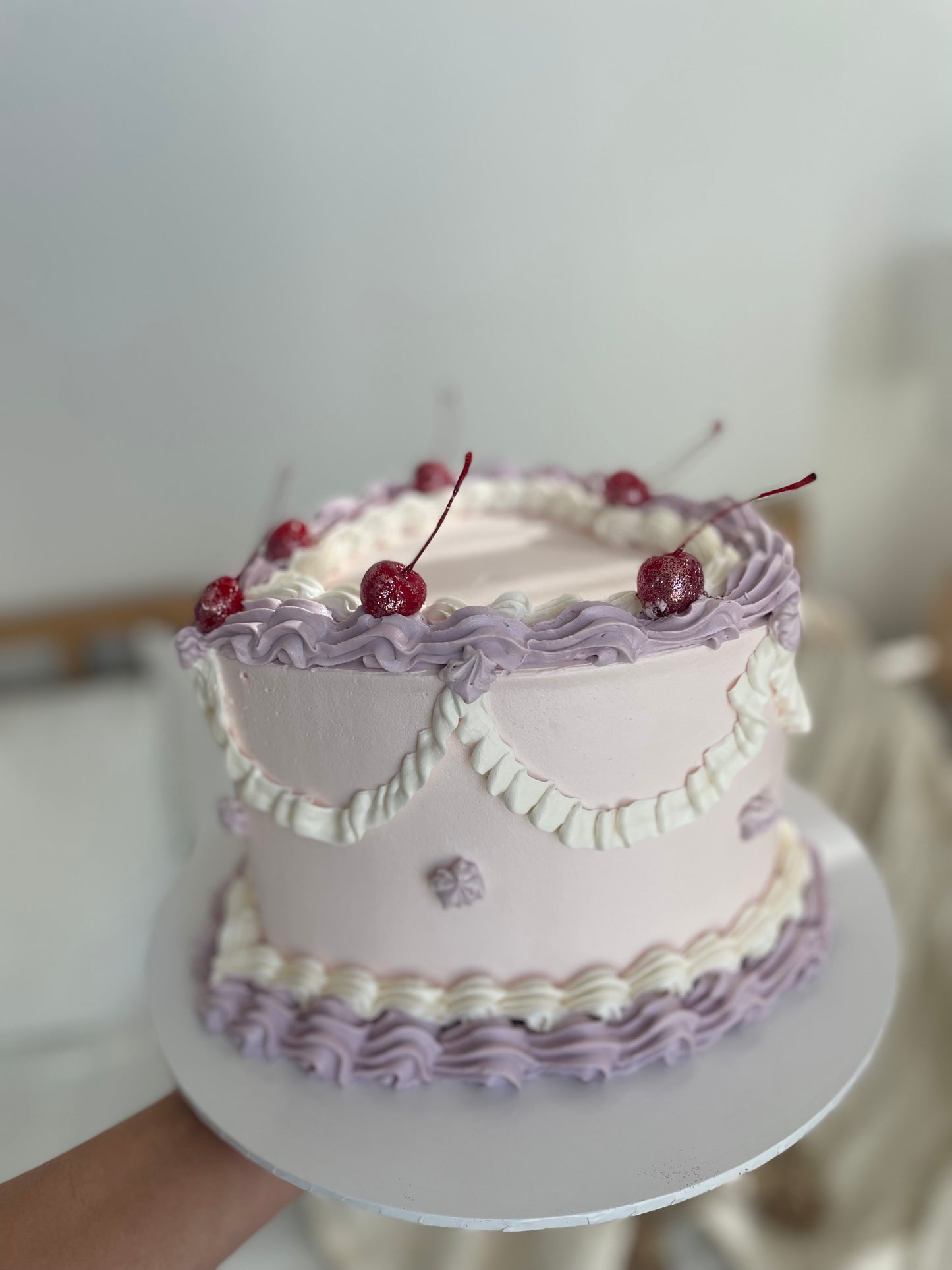 Vintage Heart Frill Cake