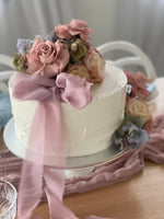 Buttercream Fresh Flowers With Ribbon Add-on