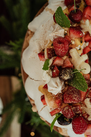 Christmas Berry & Passionfruit Pavlova GF