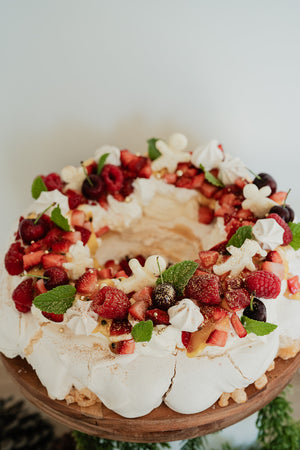 Christmas Berry & Passionfruit Pavlova GF