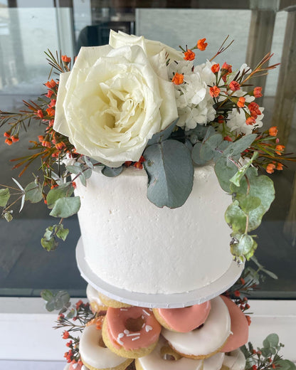 Donut Tower with Cake