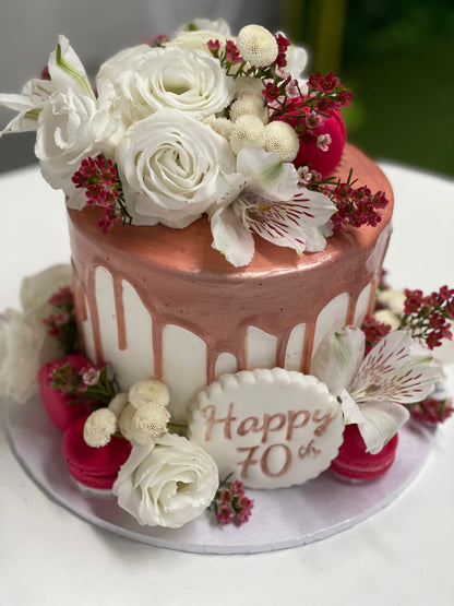 1 Tier Flowers & Drizzle