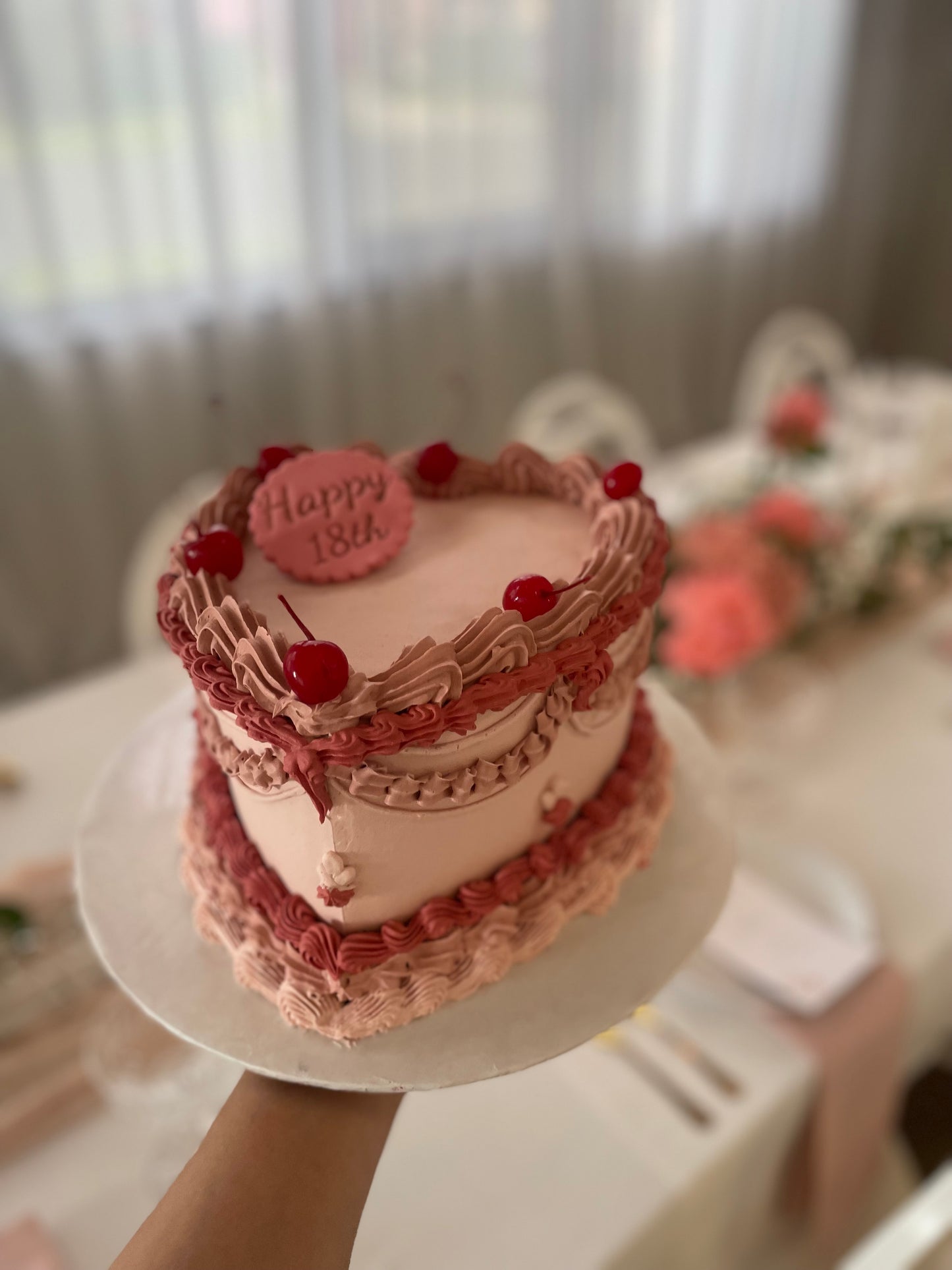 Vintage Heart Frill Cake