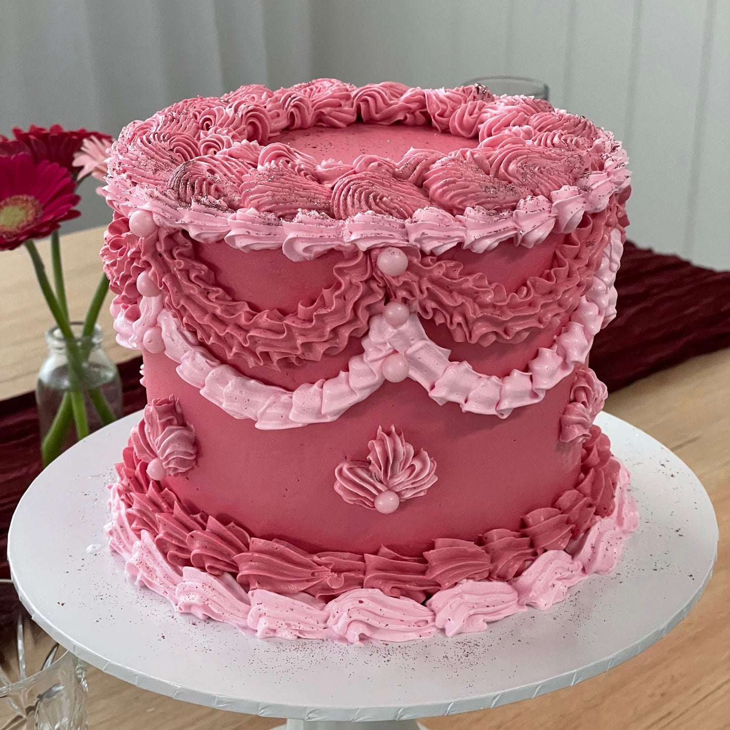 Pink Vintage Frill Cake
