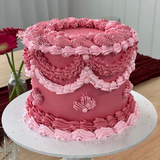 Pink Vintage Frill Cake