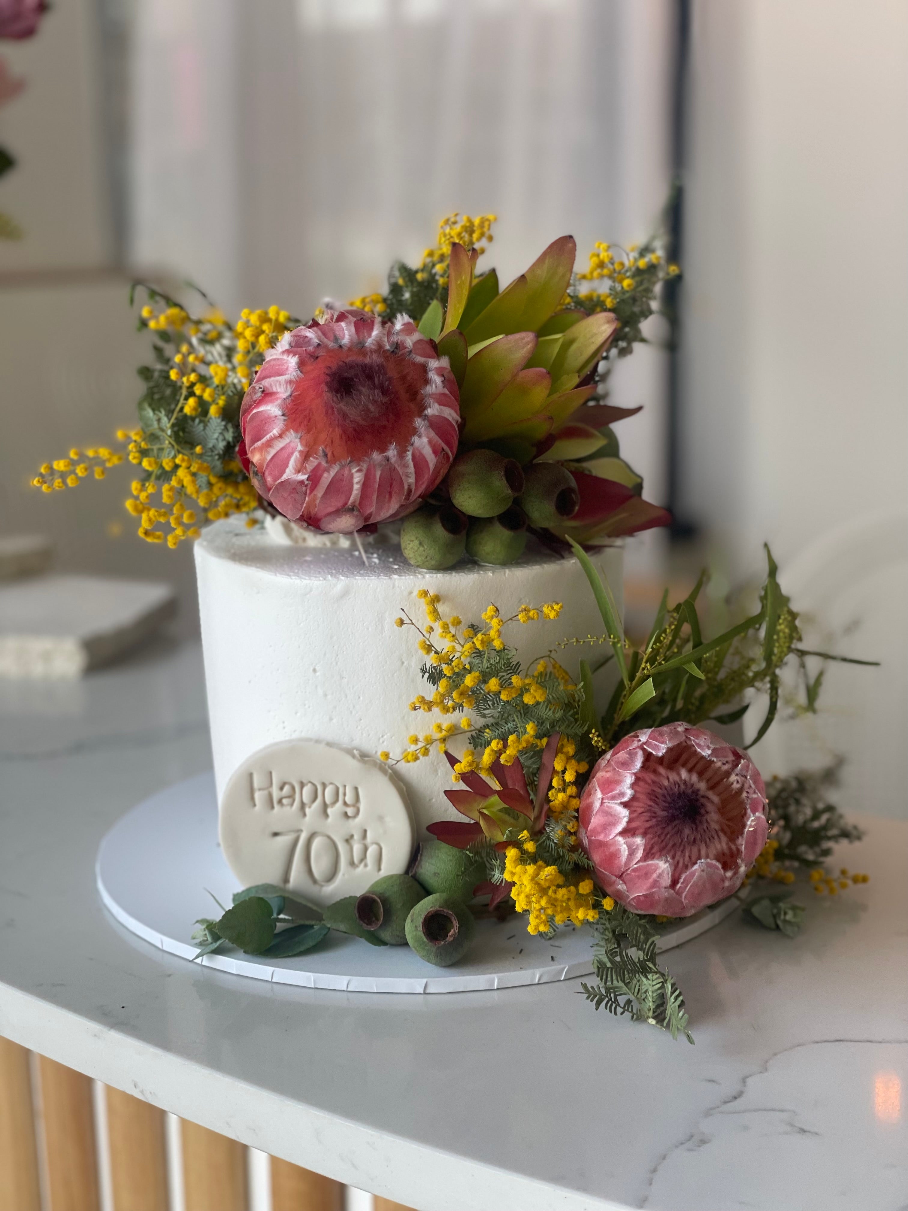 Buttercream Iced With Fresh Flowers