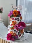 2 Tier Pressed Flower Cake