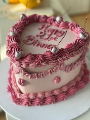 Vintage Heart Frill Cake