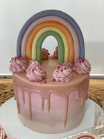 Rainbow confetti cake