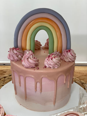 Rainbow confetti cake