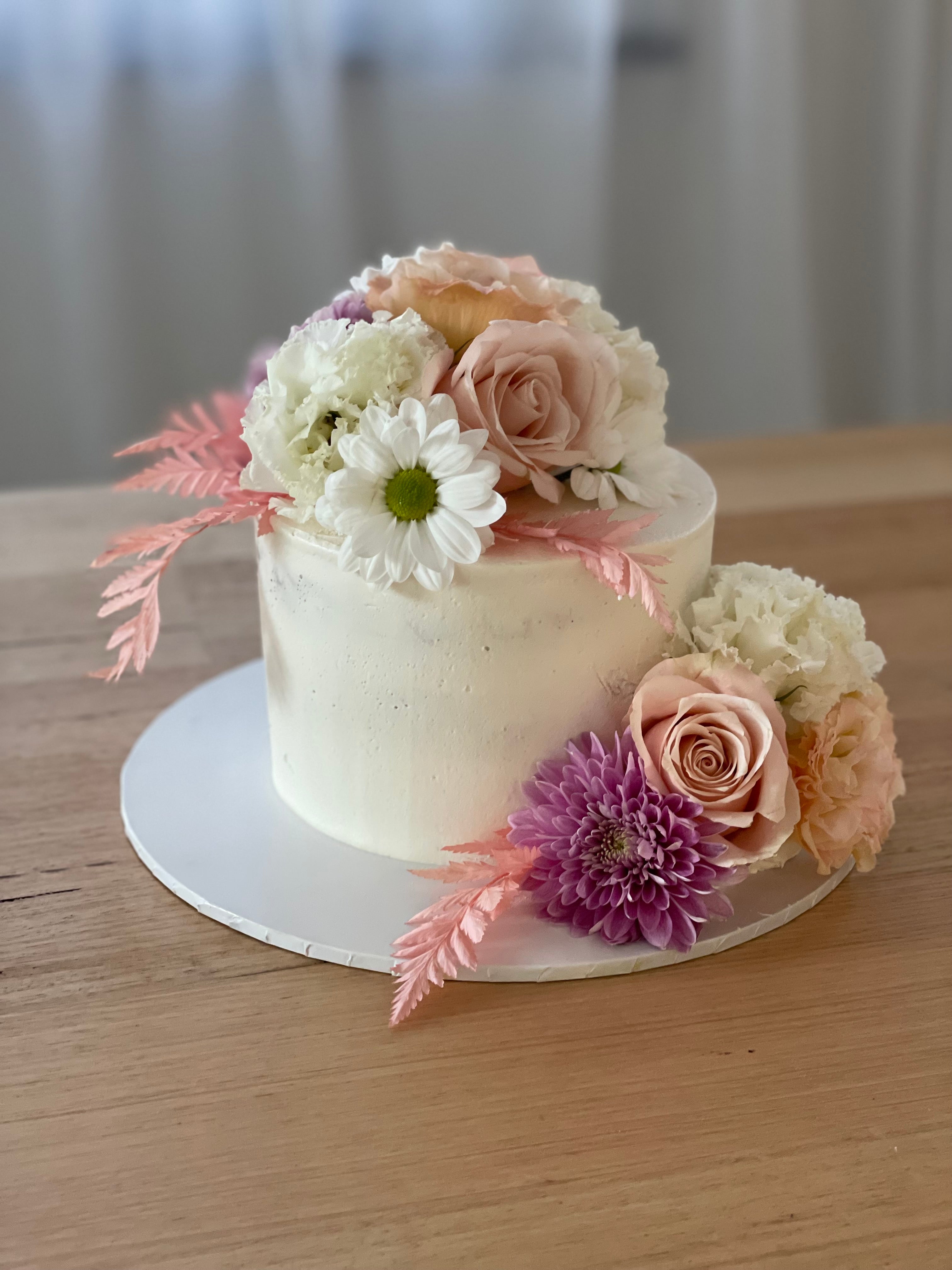 Buttercream Iced With Fresh Flowers