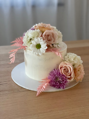 Buttercream Iced With Fresh Flowers