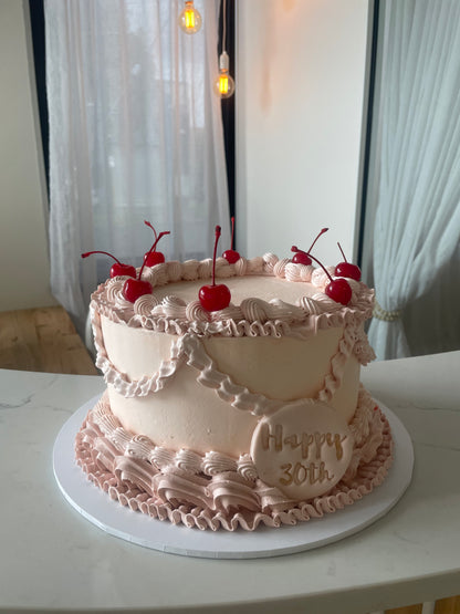 Vintage Heart Frill Cake