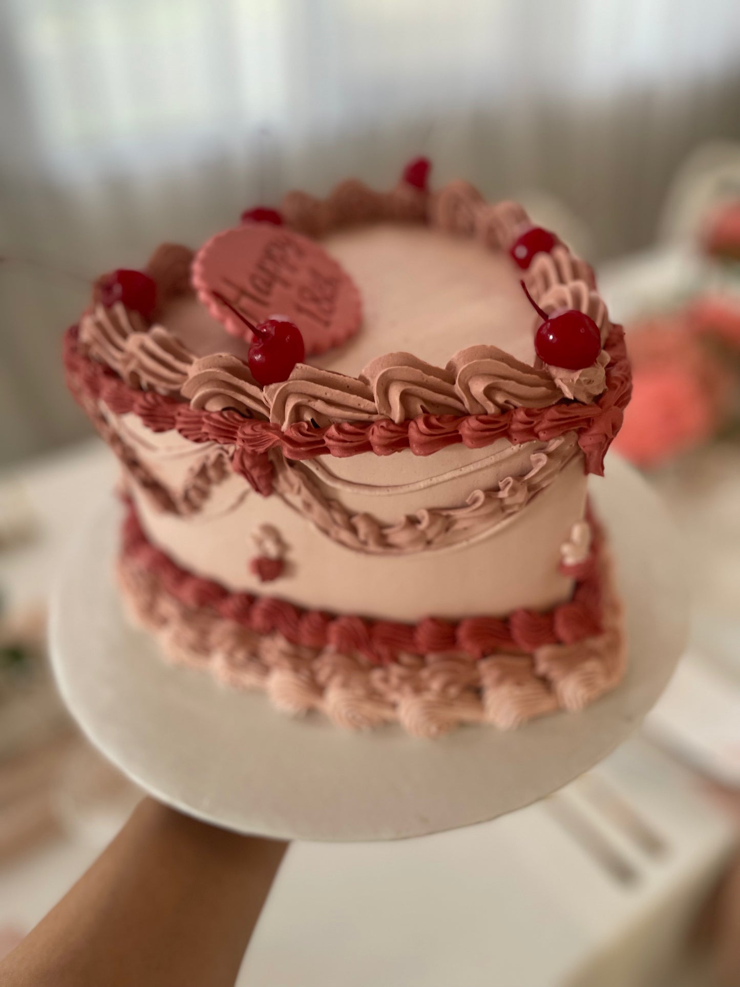 Vintage Heart Frill Cake