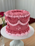 Pink Vintage Frill Cake