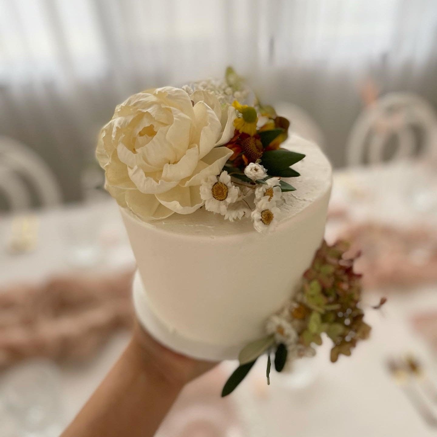 Buttercream Iced With Fresh Flowers