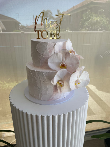 2 Tier Marble With Flowers