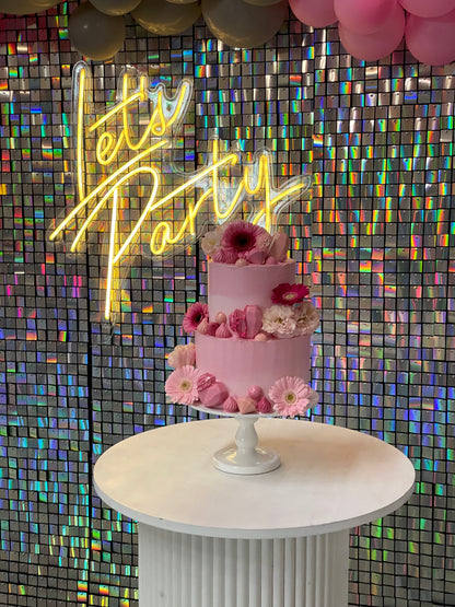 Pink Chocolate & Flowers Cake