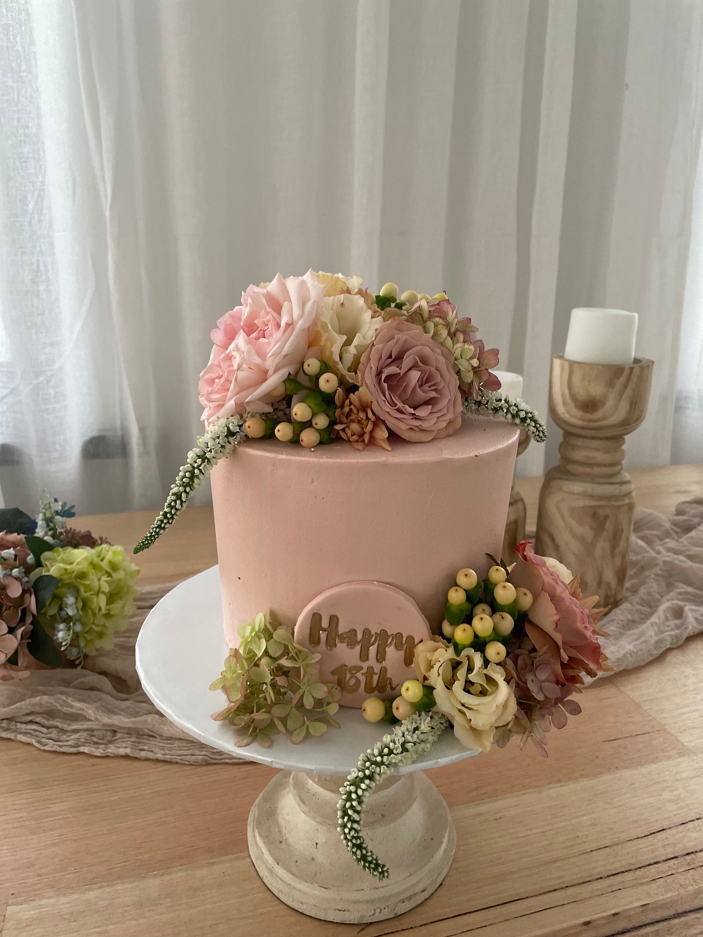 Buttercream Iced With Fresh Flowers