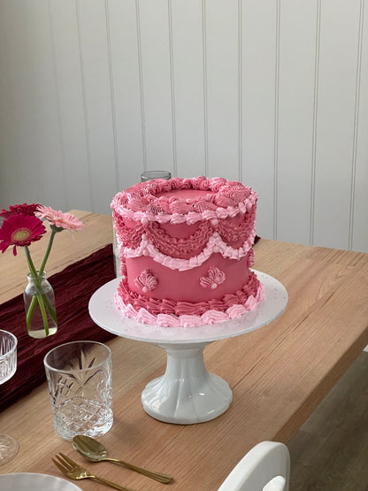 Pink Vintage Frill Cake