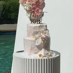 2 Tier Marble With Flowers