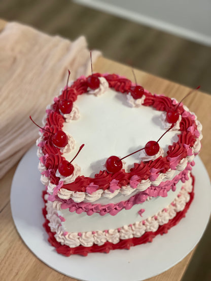 Vintage Heart Frill Cake