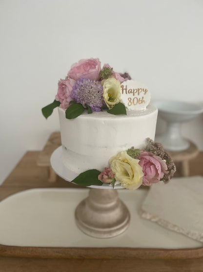Buttercream Iced With Fresh Flowers