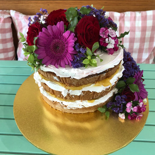 Naked Cake with Flowers