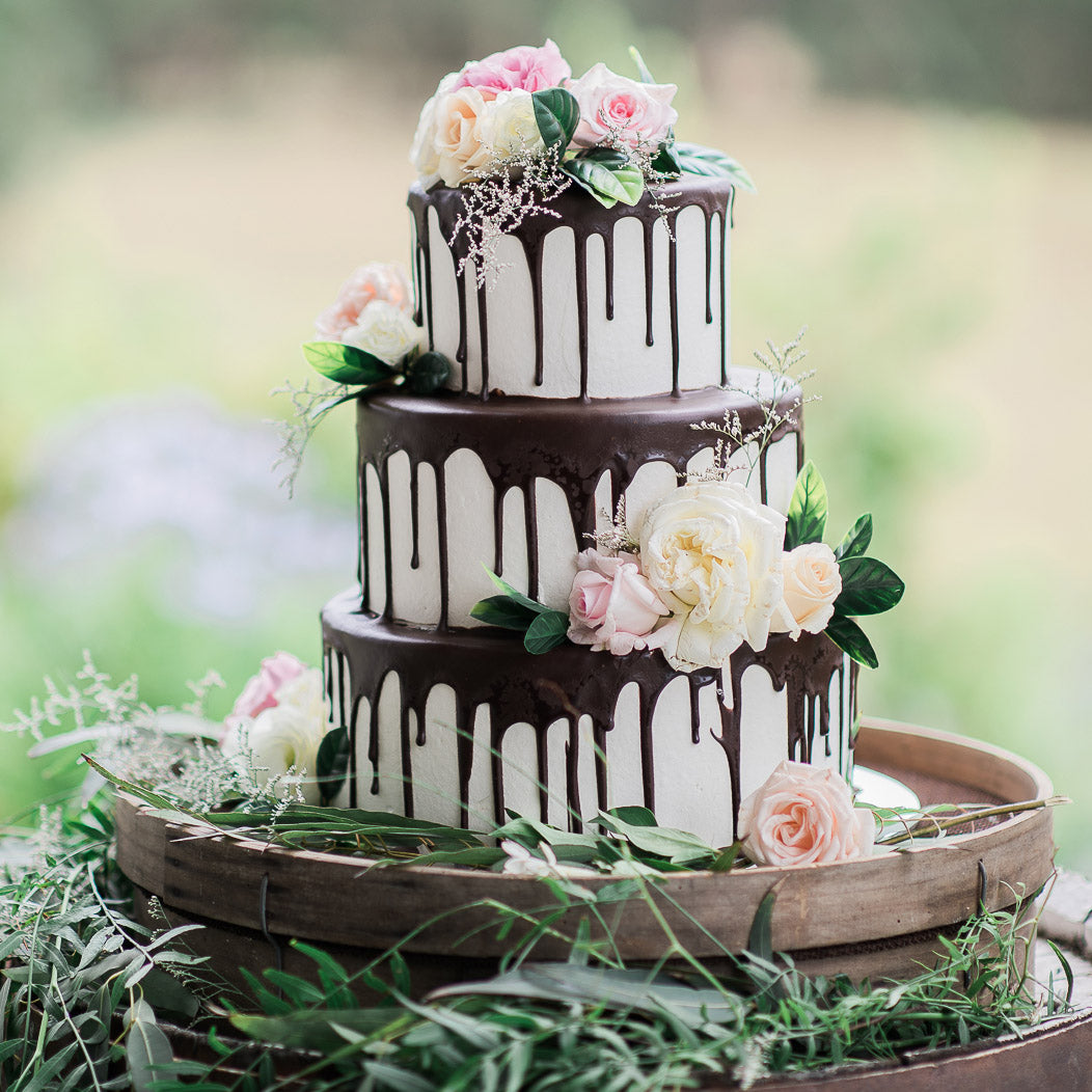 3 Tier Drizzle and Flowers