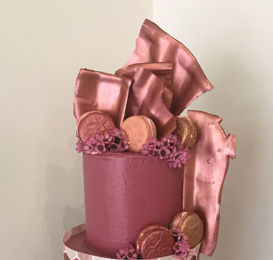 Metallic Chocolate and Macarons