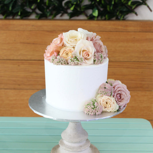 Buttercream Iced With Fresh Flowers