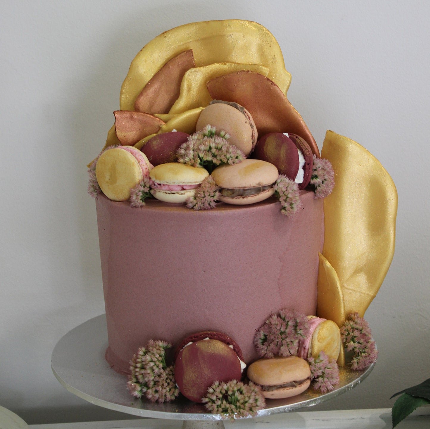 Metallic Chocolate and Macarons