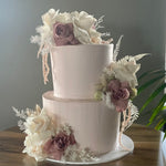 2 Tier Vegan Buttercream with Scatted flowers
