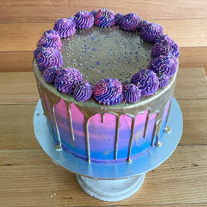 Rainbow confetti cake