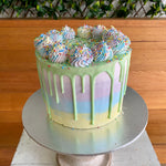 Rainbow confetti cake