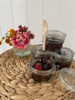 Mix berry brownie dessert jars