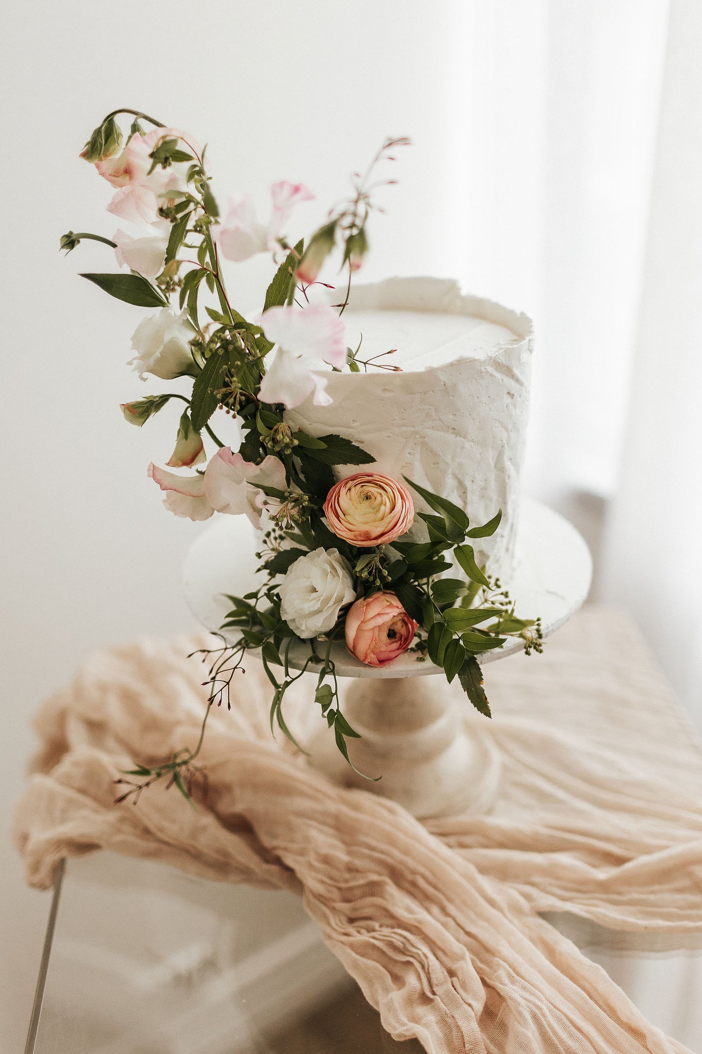 Stone Texture with fresh flowers