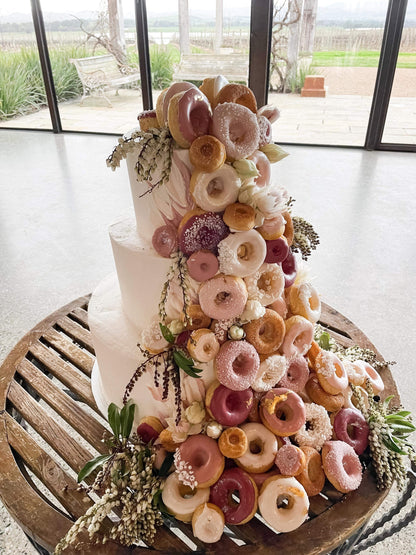 3 Tier Buttercream with Cascading Donuts