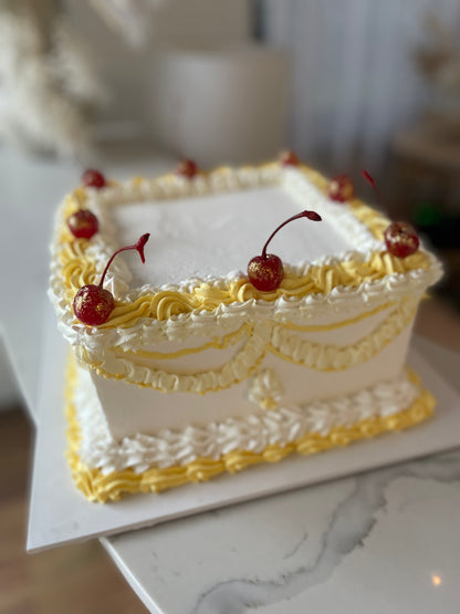 Vintage Square Frill Cake