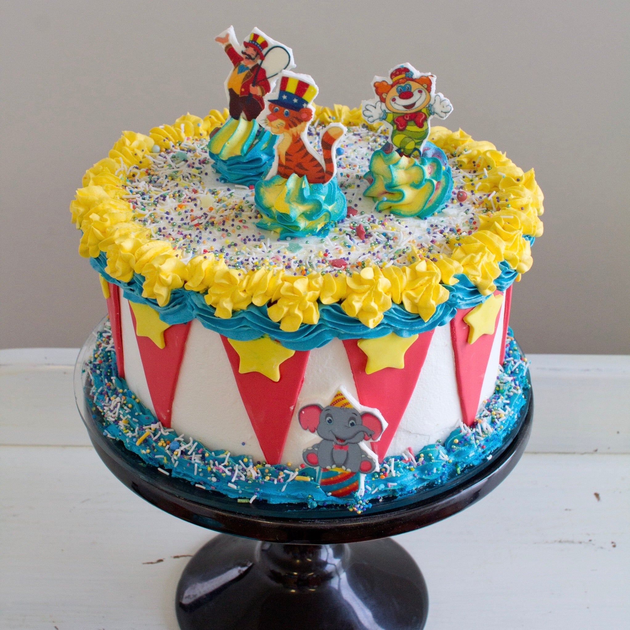 Circus Elephant Birthday Cake – Blue Sheep Bake Shop