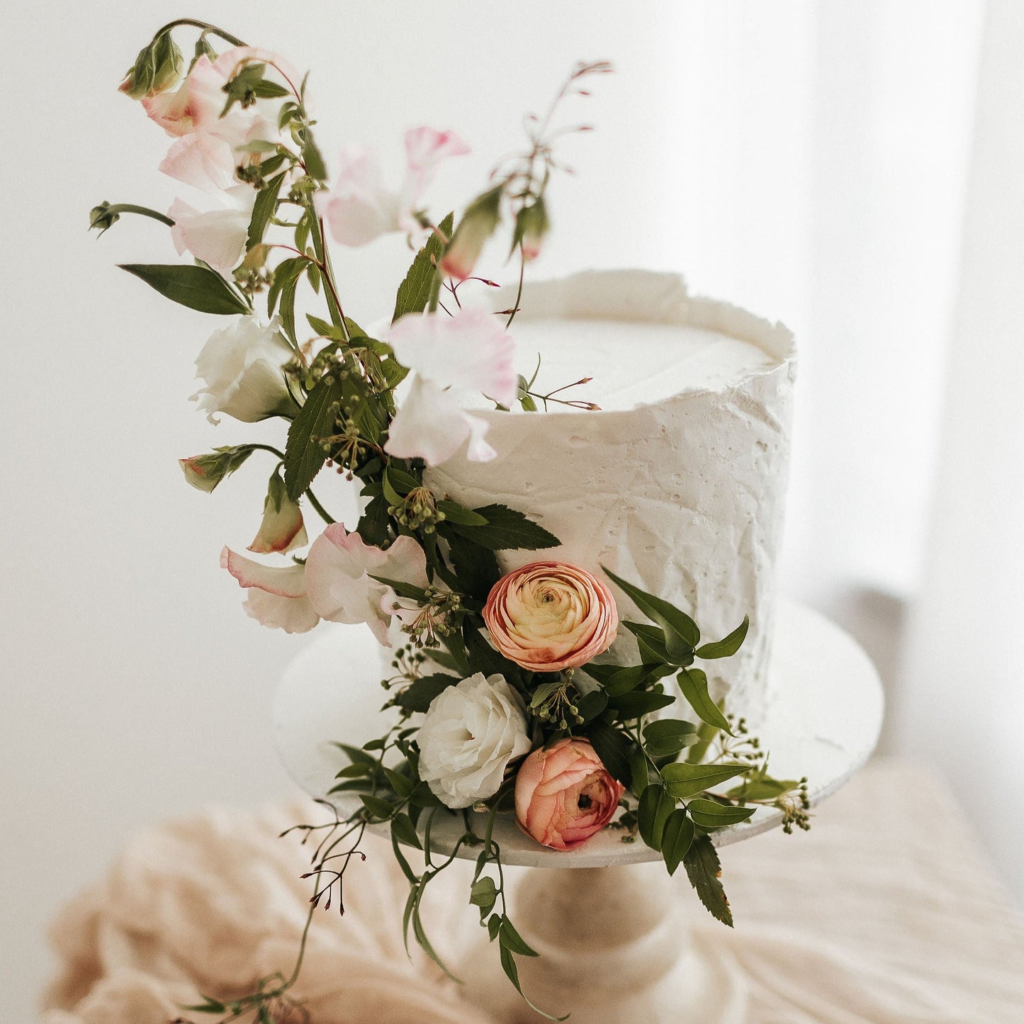 Stone Texture with fresh flowers