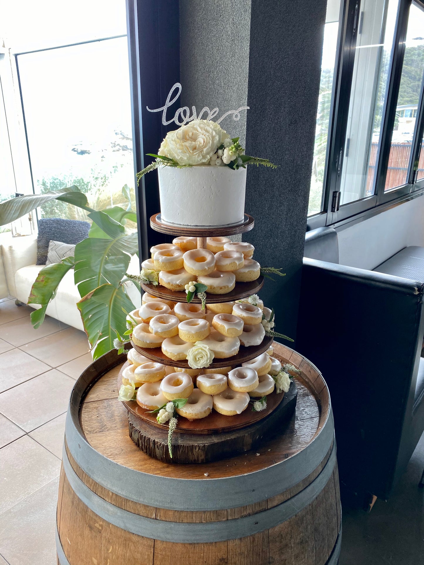 Donut Tower with Cake