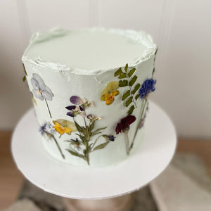 1 Tier Pressed Flower Cake
