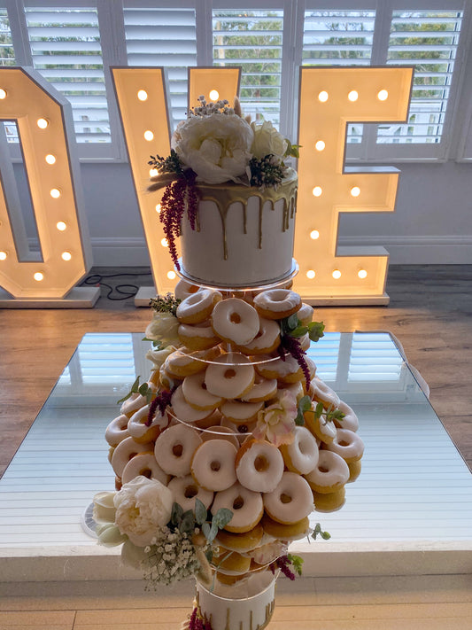 Donut Tower with Cake